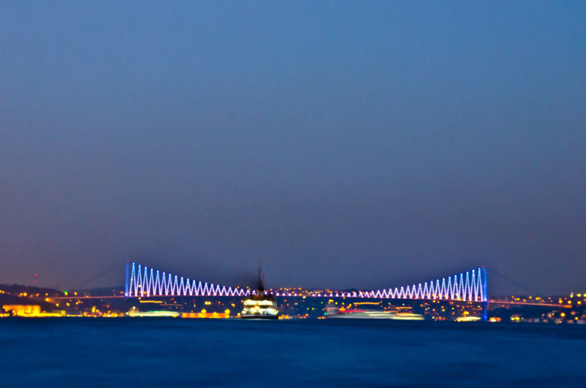 Bosphorous bridge in Istanbul that connects Asia and Europe.