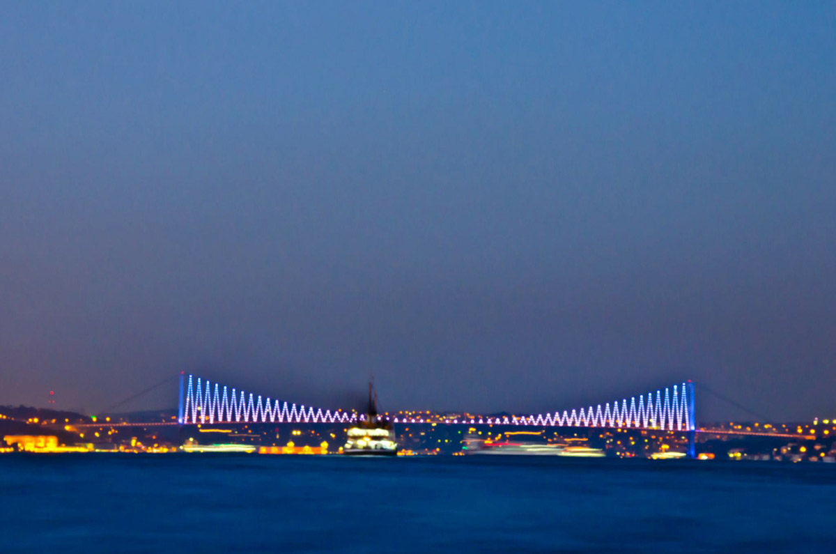 Bosphorous bridge in Istanbul that connects Asia and Europe.