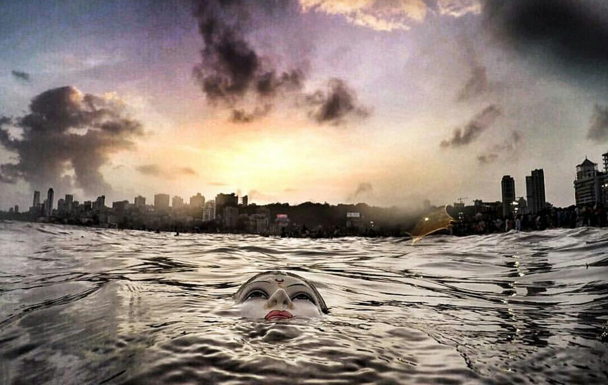 The Goddess being submerged