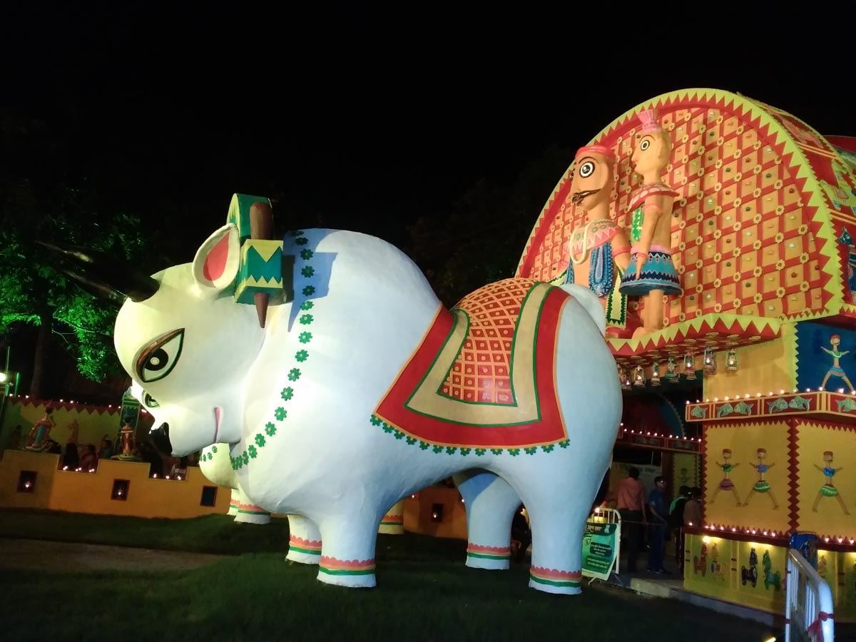 A village themed pandal