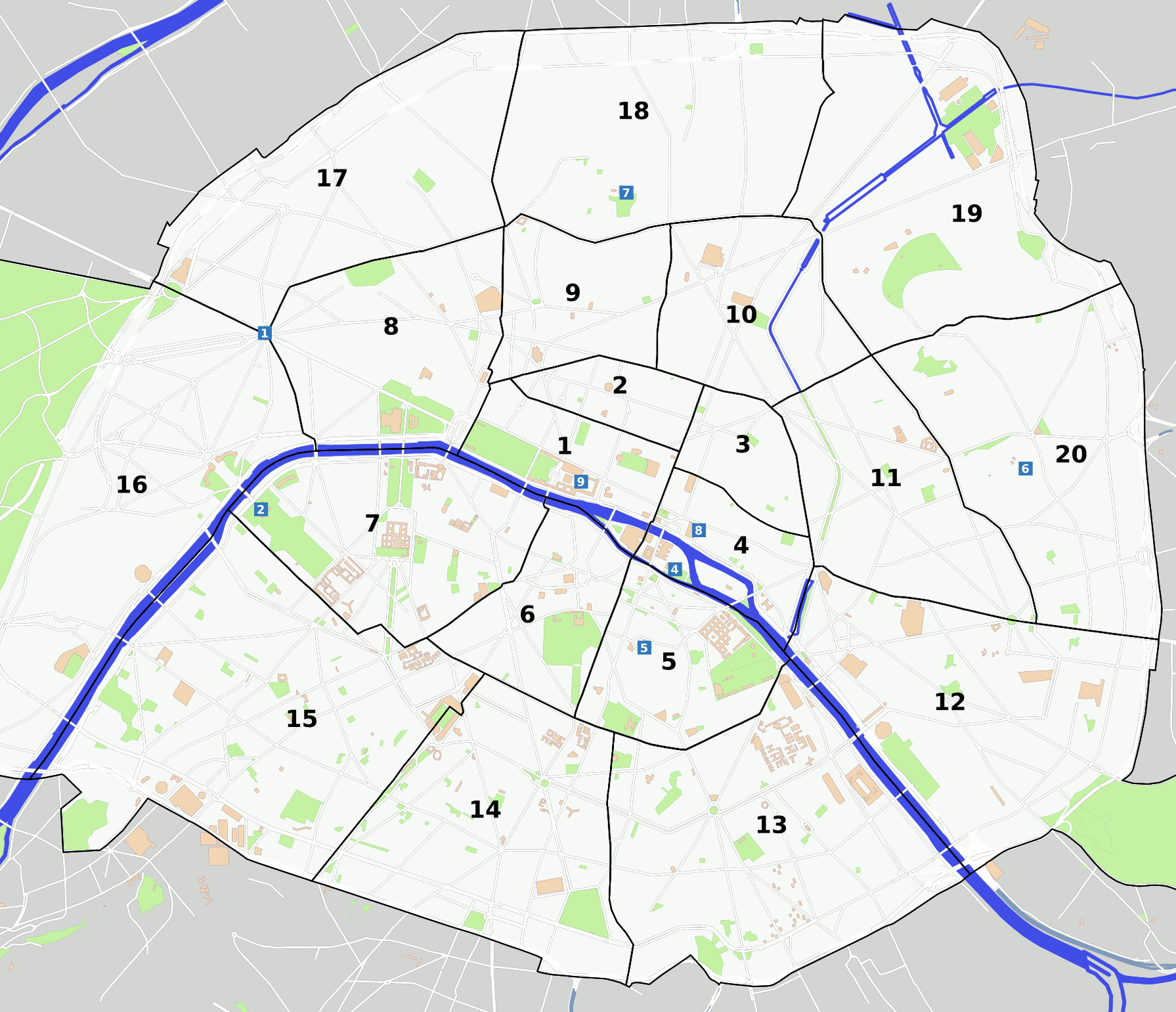 Paris area map