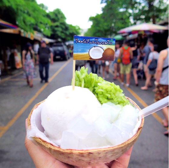 thai coconut ice cream Chatuchak Market